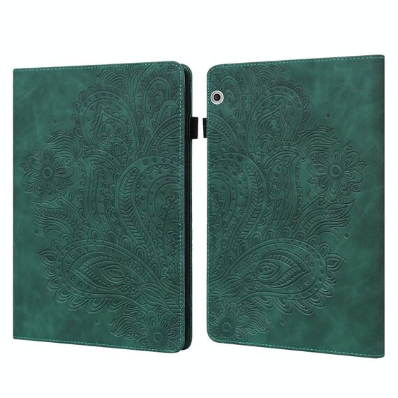 Per Huawei MediaPad T3 10 pavone modello in rilievo TPU + custodia in pelle PU (verde)