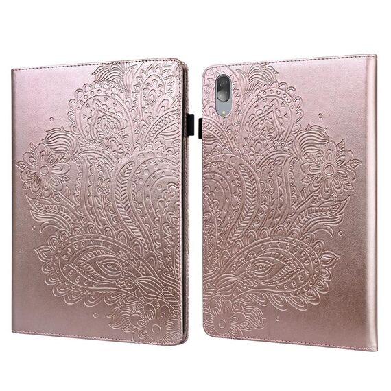 Per Lenovo Tab P11 PRO 11,5 pollici 2021 TB-J706L / TB-J706F PEAcock Paecock Pattern Pattern TPU + Custodia in pelle PU (oro rosa)