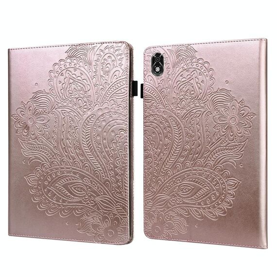 Per Lenovo Legion Y700 Peacock Paecock Pattern Pattern TPU + Custodia in pelle PU (oro rosa)