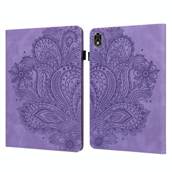 Per Lenovo Legion Y700 Peacock Embossed Pattern Pattern TPU + Custodia in pelle PU (viola)