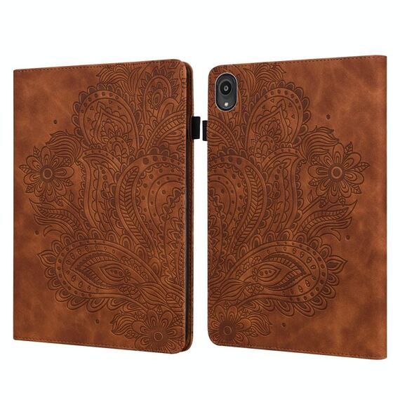 Per Lenovo Tab M8 HD / TAB M8 FHD / TAB M8 3RD Gen 8,0 pollici e Motorola Moto Tab G20 Peacock Pattern Embossed Pattern TPU + Custodia in pelle PU Custodia in pelle (marrone)