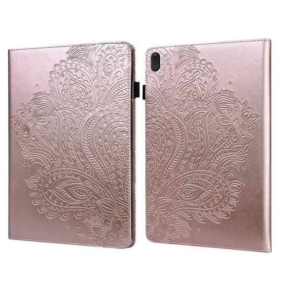 Per Lenovo Tab E10 TB-X104F Peacock Embossed Pattern TPU + Custodia in pelle PU (oro rosa)