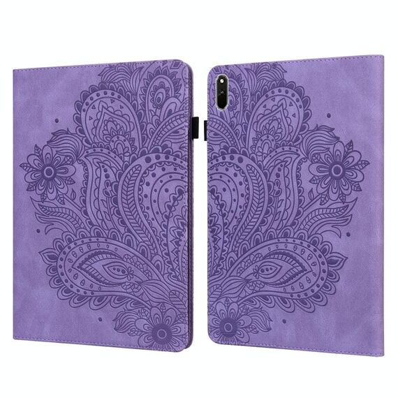 Per Huawei Matepad Pro 10.8 2021 Paecock Embossed Pattern TPU + Custodia in pelle PU (viola)