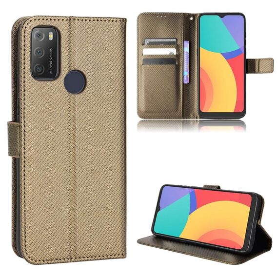Per Alcatel 1s 2021 / 3L 2021 / TCL 20E / 20Y Diamond Texture custodia in pelle (marrone)