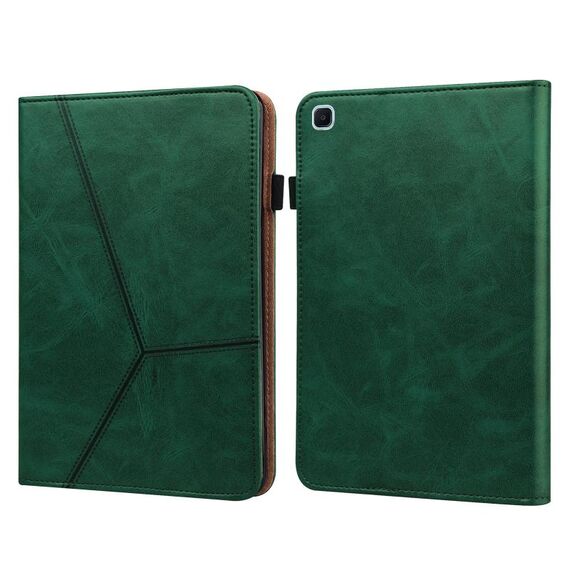 Per Samsung Galaxy Tab S6 Lite P610 / P615 Tinta unita P610 / P615 Custodia intelligente in pelle a righe in rilievo (verde)