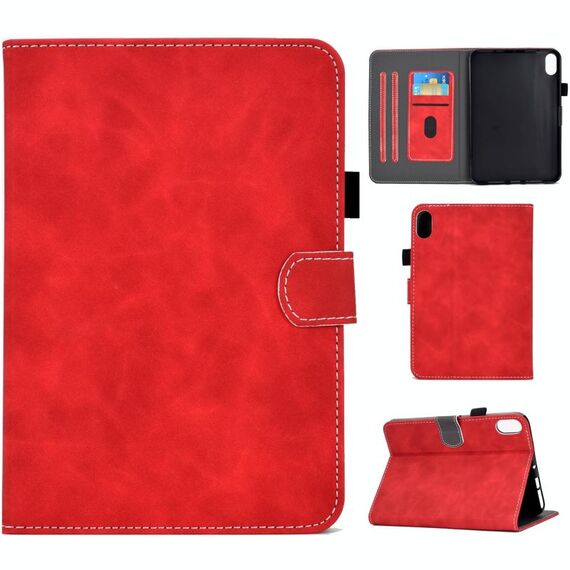 Per Lenovo Legion Y700 Cowhide Texture in pelle intelligente Tablet in pelle (rosso)