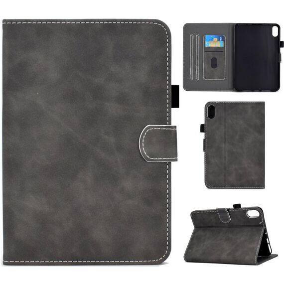 Per Lenovo Legion Y700 texture in pelle di vasca in pelle intelligente (grigio)