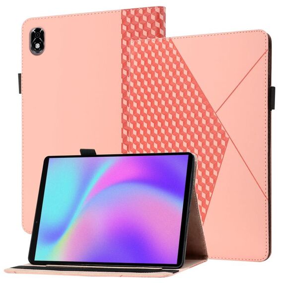 Per Lenovo Legion Y700 Rhombus Skin Feel Flip Tablet Case in pelle (oro rosa)