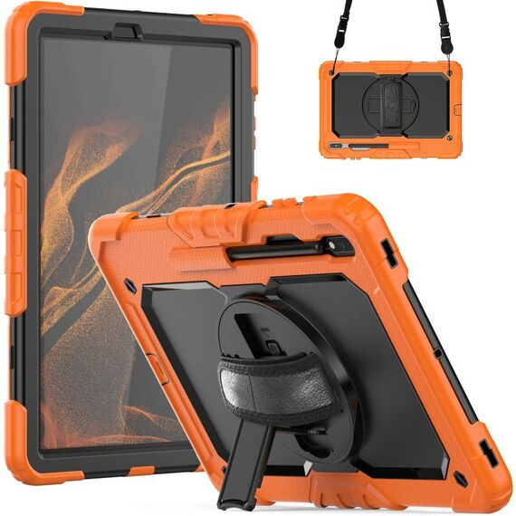 Per Samsung Galaxy Tab S8 + 12,4 pollici SM-X800 Silicone + PC Tablet Case (arancione + nero)