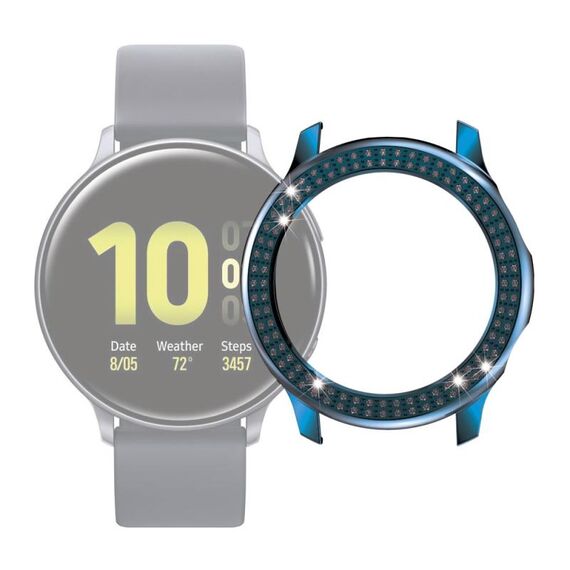 Per Samsung Galaxy Watch Active2 44 mm Caso di orologio Diamante a doppia riga (blu scuro)