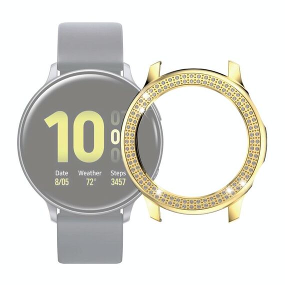 Per Samsung Galaxy Watch Active2 custodia per orologio Diamante a doppia riga da 44 mm (oro)