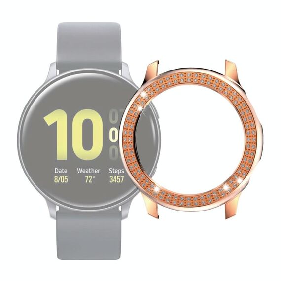 Per Samsung Galaxy Watch Active2 44mm PC Diamond Diamond Case watch (oro rosa)