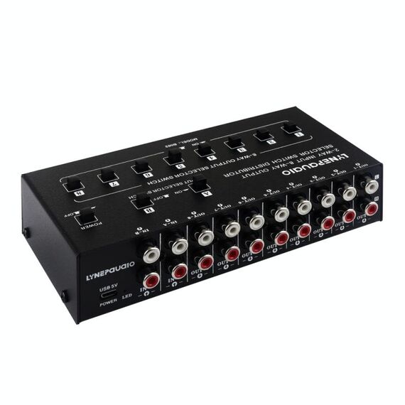 2 in 8 out RCA Audio Frequency Select Select Switch Distributore