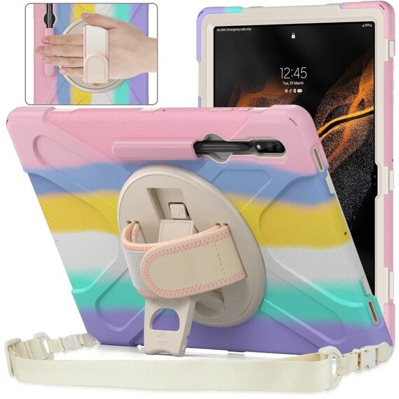 Per Samsung Galaxy Tab S8 Ultra Silicone + PC Tablet Case (colorato rosa)