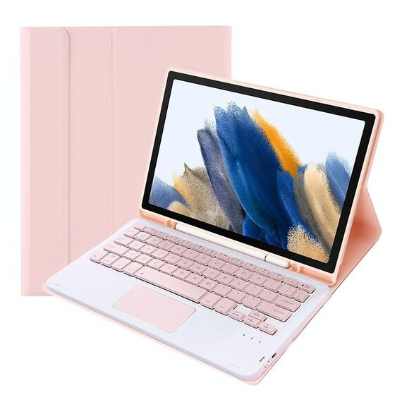 A08B-A custodia in pelle Bluetooth Color Candy Bluetooth con slot a penna e touchpad per Samsung Galaxy Tab A8 2021 SM-X205 / SM-X200 (rosa)
