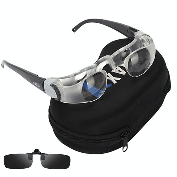 2 PCS Pesca Telescopio regolabile Telescopio regolabile Telescopio, Stile: Presbiopia + Clip grigio
