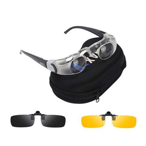 2 PCS Telescopio da pesca Telescopio regolabile Telescopio, Stile: Presbiopia + Giallo + Clip grigio