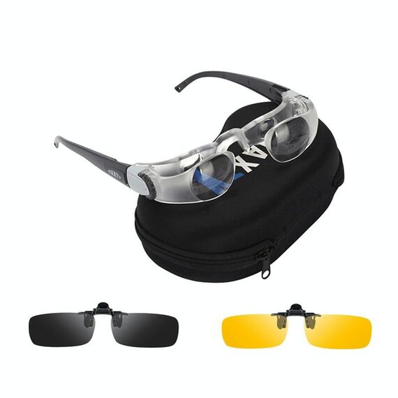 2 PCS Telescopio Pesca Telescopio regolabile Telescopio, Stile: Myopia + Giallo + Clip Grigio Grigio