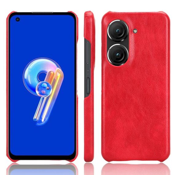 Per ASUS Zenfone 9 Custodia per cellulare con cover posteriore Litchi Texture (rosso)