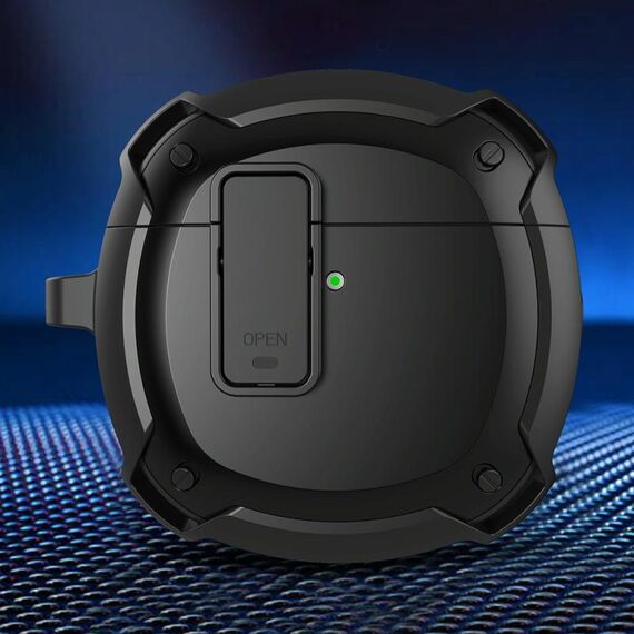 Custodia protettiva per auricolari con interruttore e gancio per Huawei Freebuds 4 (nero)
