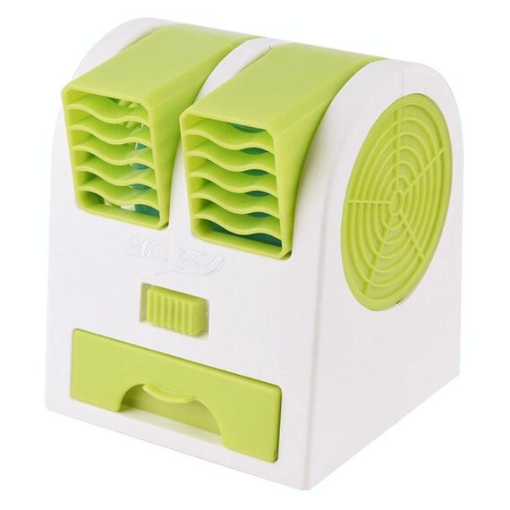 Mini ventilatore di raffreddamento a doppia porta silenzioso (verde)