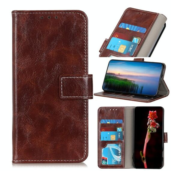 For vivo Y75 5G / Y55 5G Retro Crazy Horse Texture Horizontal Flip Leather Phone Case(Brown)