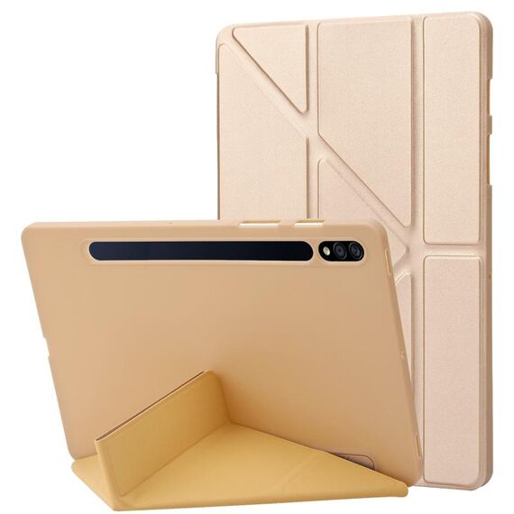 Per Samsung Galaxy Tab S8 / S7 Case di tavoletta in pelle silicone (oro)