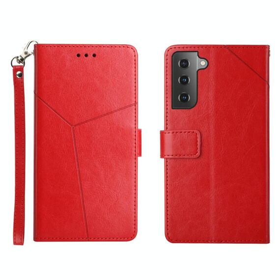 Per Samsung Galaxy S22 Y cuciture orizzontali Flip Leather Case (rosso)