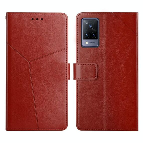 Per Vivo V21 5G Y cuciture orizzontale Flip Leather Case (Brown)