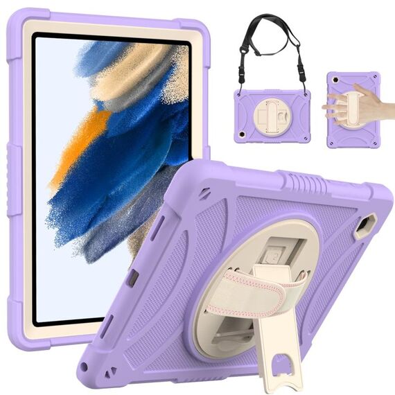 Per Samsung Galaxy Tab A8 10.5 2021 Custodia da tavoletta rotativa di presa Rotary + PC (Purple)