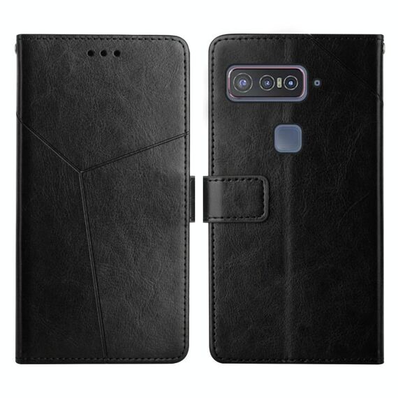 Per lo smartphone Asus per gli addetti ai lavori Snapdragon Y cucitura della custodia per telefoni in pelle di lancio orizzontale (nero)