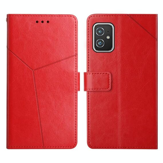 Per Asus Zenfone 8 Y cuciture orizzontali Flip Leather Case (rosso)