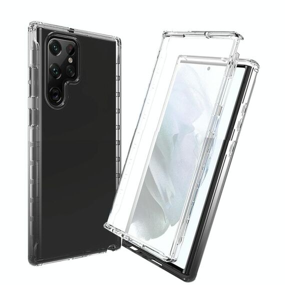 Per Samsung Galaxy S22 Ultra 5G Custodia per telefono a gradiente a gradiente chiaro resistente al corpo (nero)