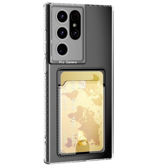 Custodia per telefono trasparente antiurto per Samsung Galaxy S22 Ultra 5G Card Bag