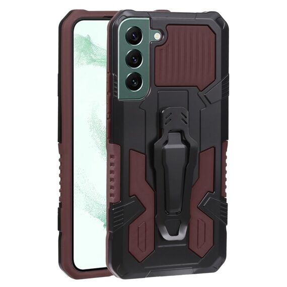 Per Samsung Galaxy S22 + 5G Armor Warrior Auroof Aipro TPU Case (Coffee)