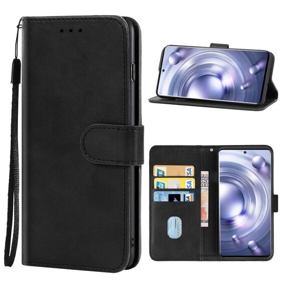 Per Vivo X80 Pro Leather Phone Case (nero)