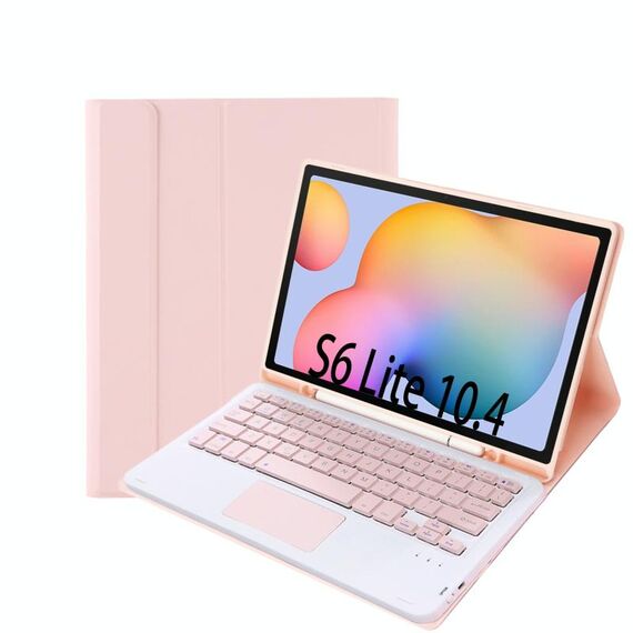 A610B-A Candy Color Bluetooth Case in pelle tastiera Bluetooth con slot a penna e touchpad per Samsung Galaxy Tab S6 Lite 10,4 pollici SM-P610 / SM-P615 (rosa)