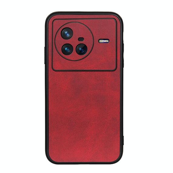 Per Vivo X80 Case telefonico per texture a vitello a due colori (rosso)