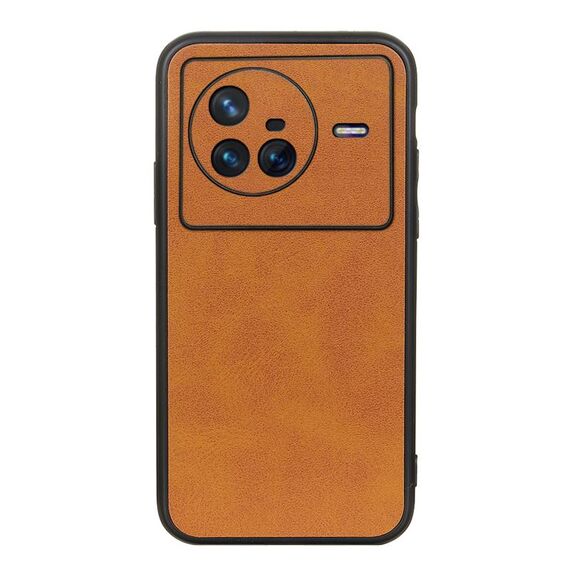 Per Vivo X80 Case telefonico per texture a vitello a due colori (Brown)