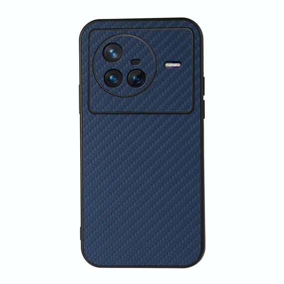 Per Custodia per telefono per texture in fibra di carbonio X80 (blu)