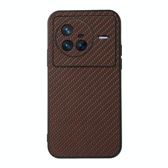 Per la custodia del telefono per texture in fibra di carbonio X80 (Brown)