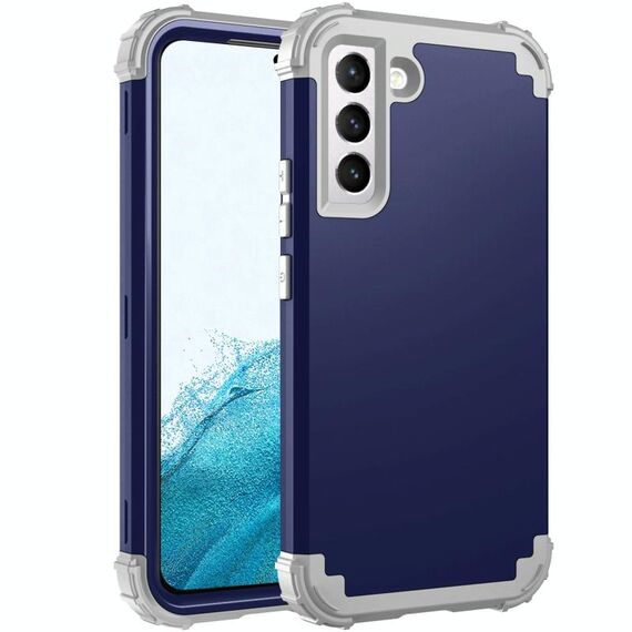 Per Samsung Galaxy S22 5G PC + Custodia al telefono in silicone (blu navy + grigio)