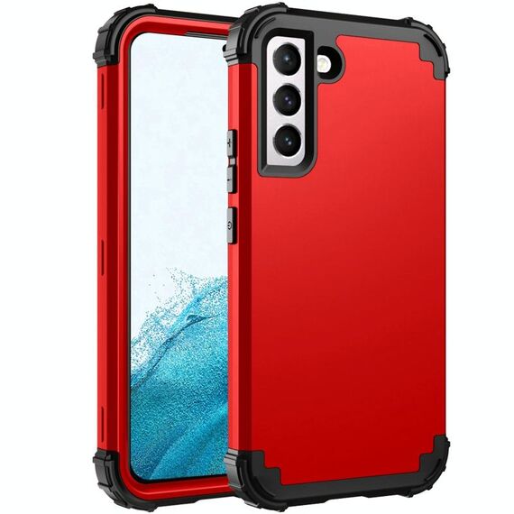 Per Samsung Galaxy S22+ 5G PC+ Custodia al telefono in silicone (rosso+ nero)