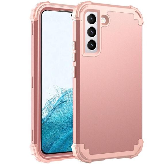 Per Samsung Galaxy S22 + 5G PC + Custodia al telefono in silicone (oro rosa)