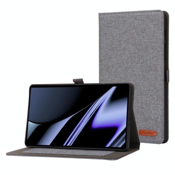 Per Oppo Realme Pad Mini Orizzontale Flip TPU + Fabric PU Cevello in pelle (Grigio)