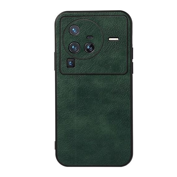 Per Vivo X80 Pro Accurate Hole Accurate Twolor Litchi Texture PU Telefono (verde)