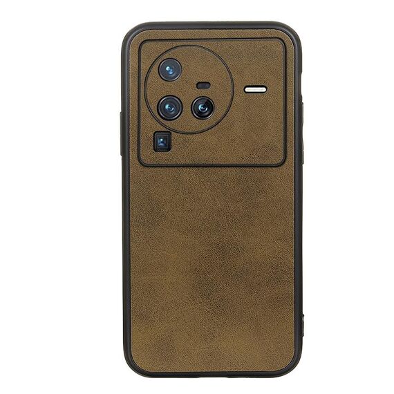 Per Vivo X80 Pro Accurate Hole Accurate Twolor Texture PU Phone Case (verde)