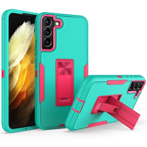 Per Samsung Galaxy S22 5G Thoolt Phone Case (verde + rosso rosa)
