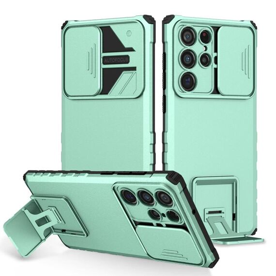 Per Samsung Galaxy S22 Ultra 5G Solto stereoscopico Custodia per telefono a camshield (azzurro)