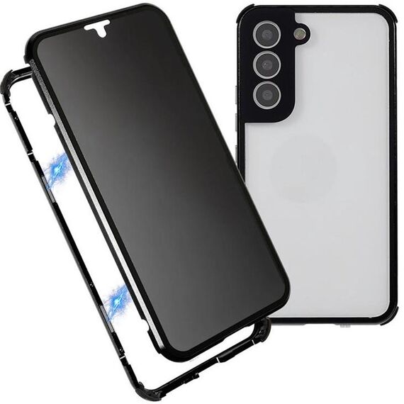 Per Samsung Galaxy S22+ 5G Custodia a doppia faccia in vetro a doppia faccia a doppia faccia (nero)
